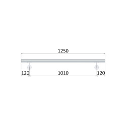 Madlo 1250mm /leštená nerez /AISI304, set:2ks úchyt, madlo ø 42.4mm s ukončením Madlo 1250mm /leštená nerez /AISI304, set:2ks úchyt, madlo ø 42.4mm s ukončením